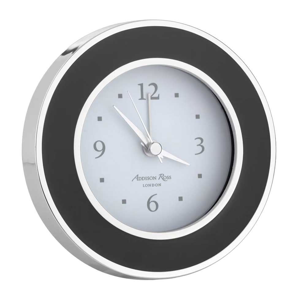 Addison Ross Black & Silver Alarm Clock